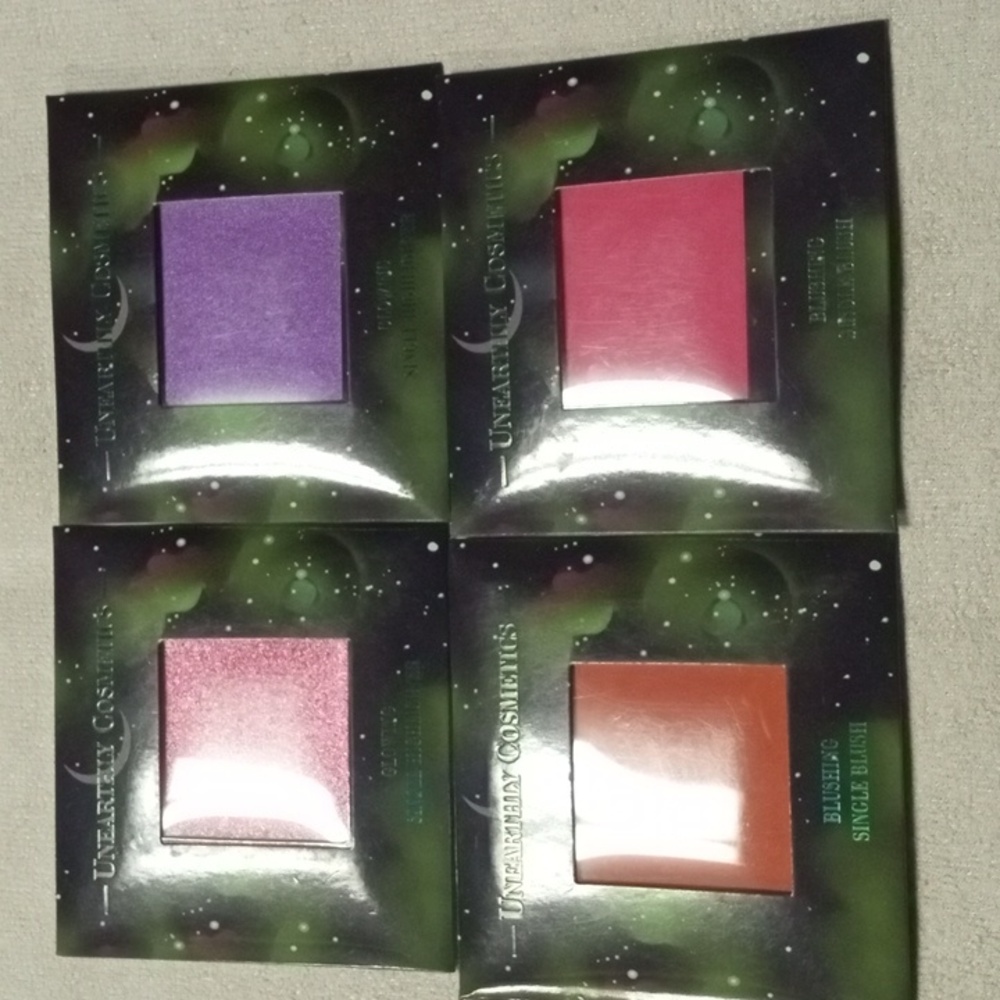 Unearthly Cosmetics 2 Blush Tangy & Punch 2 Highlighter Ethereal & Angel NEW